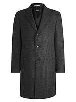 Slim Fit Coat Patterned Jersey