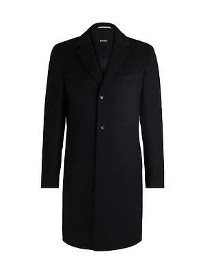 Slim Fit Coat in Wool and Cashmere