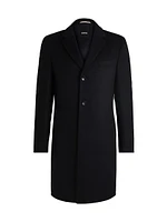 Slim Fit Coat in Wool and Cashmere