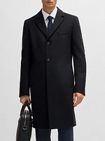 Slim Fit Coat in Wool and Cashmere