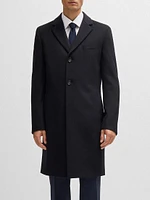 Slim Fit Coat in Wool and Cashmere