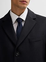 Slim Fit Coat in Wool and Cashmere