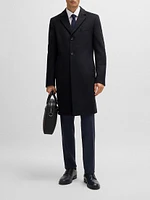 Slim Fit Coat in Wool and Cashmere