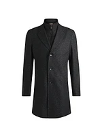 Slim Fit Coat with Detachable Zip Up Inner