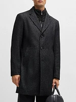 Slim Fit Coat with Detachable Zip Up Inner