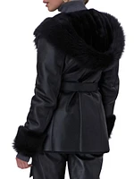 Select Shearling Lamb Hooded Jacket