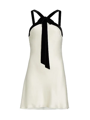 Elfreda Satin & Velvet Minidress
