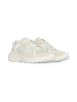 Mixed-Material Trainers Sneakers with Ripstop Mesh