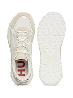 Mixed-Material Trainers Sneakers with Ripstop Mesh