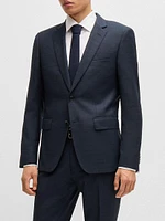 Slim Fit Suit Micro Patterned Stretch Wool