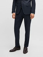 Slim Fit Suit Micro Patterned Stretch Wool