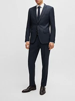 Slim Fit Suit Micro Patterned Stretch Wool