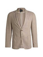 Slim Fit Jacket Micro Patterned Stretch Cloth