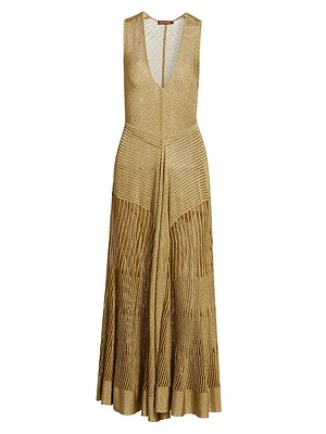 Keball Metallic-Knit Maxi Dress