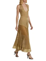 Keball Metallic-Knit Maxi Dress