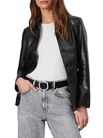 Drew Faux Leather Blazer