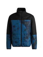 Water Repellent Puffer Jacket with Logo Print