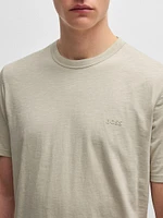 Slub Cotton T-Shirt with Logo Detail