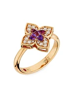 Venetian Princess Carnivale 18K Rose Gold, Amethyst & 0.32 TCW Diamond Ring