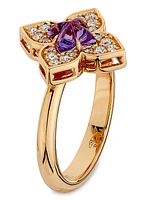 Venetian Princess Carnivale 18K Rose Gold, Amethyst & 0.32 TCW Diamond Ring