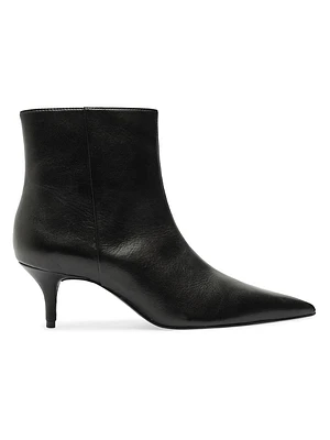 Mikki Mid 65MM Leather Stiletto Booties