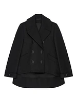 Oversized Asymmetric Peacoat Wool