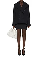 Oversized Asymmetric Peacoat Wool