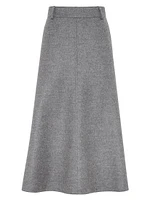 Virgin Wool Double Cloth Flute Skirt