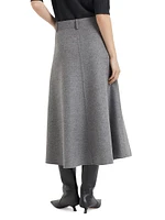 Virgin Wool Double Cloth Flute Skirt