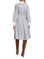 Alana Striped Cotton Long-Sleeve Shirtdress