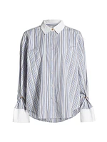 Wesley Striped Linen-Blend Long-Sleeve Shirt