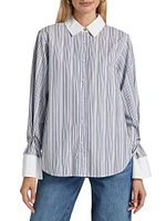 Wesley Striped Linen-Blend Long-Sleeve Shirt