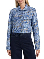 Marc Abstract Crop Button-Up Jacket