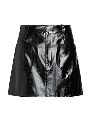 Tade Patent Faux Leather Miniskirt