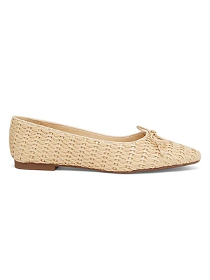 Arissa Leather & Raffia Flats