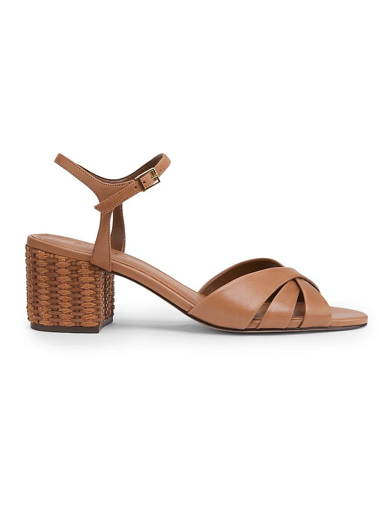Keefa Leather Block-Heel Sandals