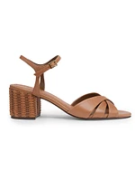 Keefa Leather Block-Heel Sandals