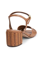 Keefa Leather Block-Heel Sandals