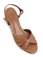 Keefa Leather Block-Heel Sandals
