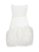 Fiora Feather-Trimmed Strapless Minidress