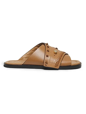 3.1 Phillip Lim Crossover Leather Flat Slides