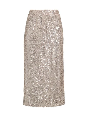 Ottelia Sequined Stretch Jersey Midi-Skirt