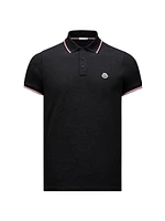 Short Sleeve Logo Patch Cotton Pique Polo Shirt