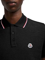 Short Sleeve Logo Patch Cotton Pique Polo Shirt