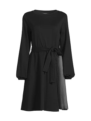 Riviera Pleated Wrap-Style Dress