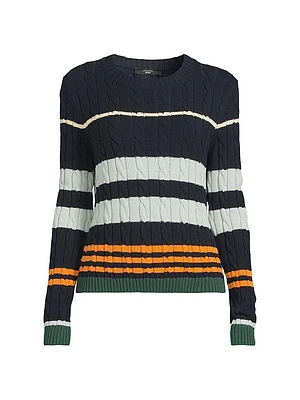 Zorro Striped Cable-Knit Sweater