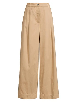 Nebbie Cotton Wide-Leg Trousers