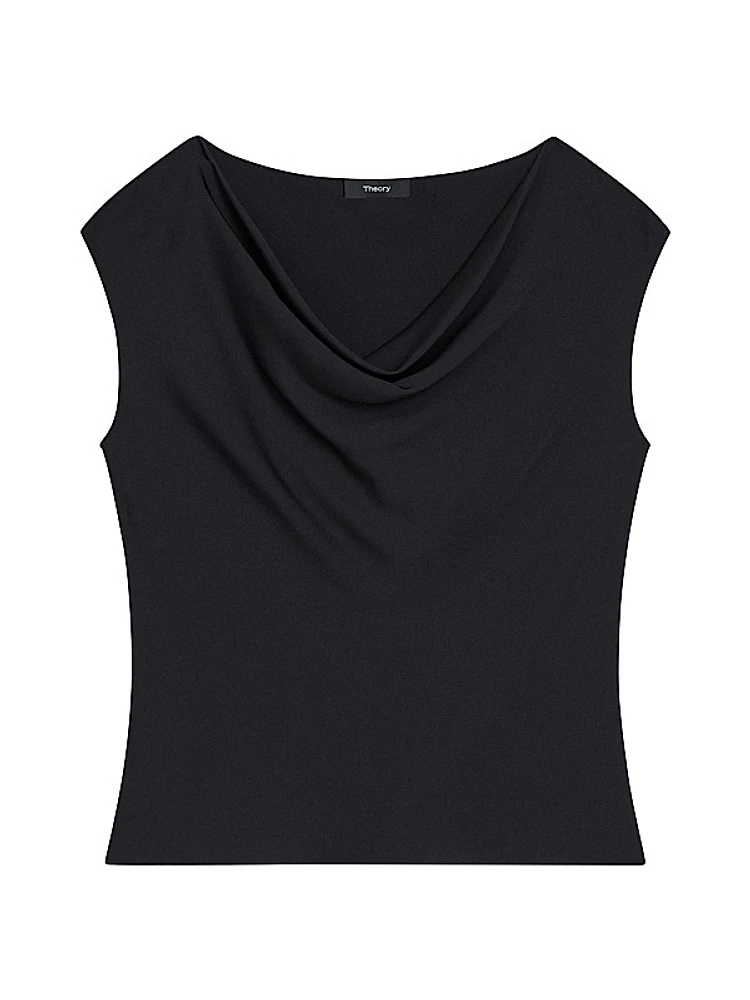 Cowl Neck Cap-Sleeve Top