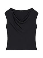 Cowl Neck Cap-Sleeve Top