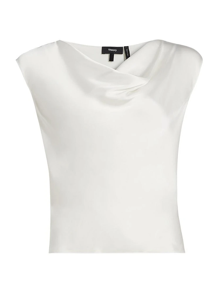 Cowl Neck Cap-Sleeve Top